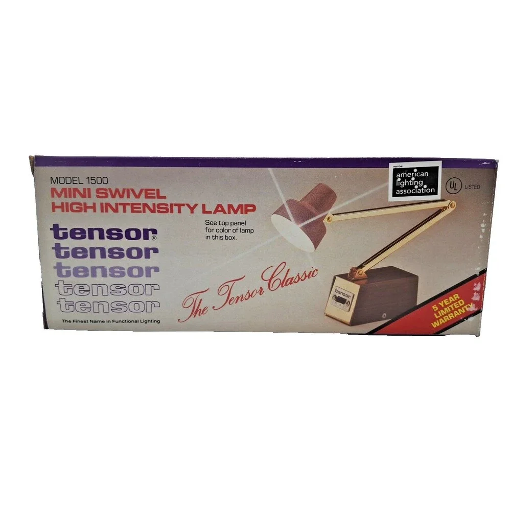 Vintage Tensor Model 1500 Mini Swivel Lamp Brass/Walnut NEW in Box